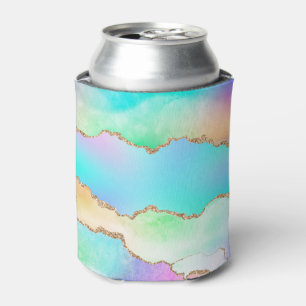 Porta-lata Mármore Água-Forte Pastel Ágata Brilho Dourado