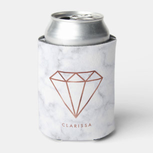 Porta-lata mármore branco rosa de diamante branco elegante