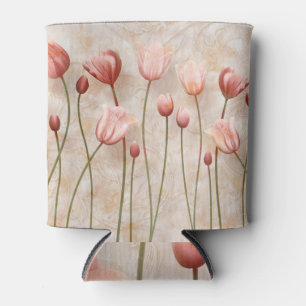 Porta-lata Mármore com tulipas claret: delicado.