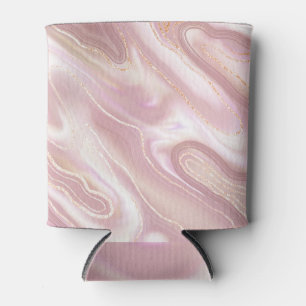 Porta-lata Mármore elegante: textura de ouro rosa