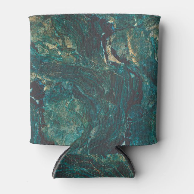 Porta-lata Mármore verde escuro: textura luxuosa. (Frente)