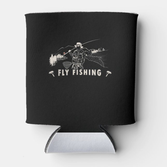 Porta-lata Marrom Brook Trout Fly Pescoço Linha Pescador Pres (Frente)