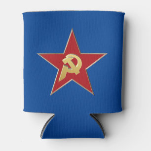 Porta-lata Martelo e foice na estrela vermelha