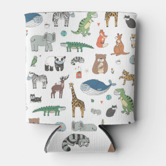 Porta-lata Máscara animal das crianças, padrão de vírus.