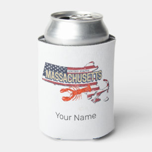 Porta-lata Massachusetts United States Retro Map Vintage EUA