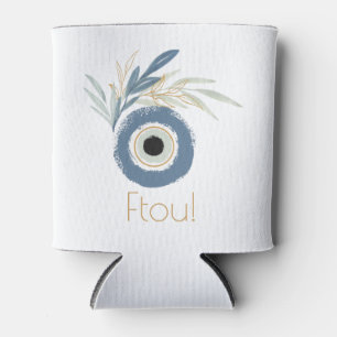 Porta-lata Mau azul com folhas