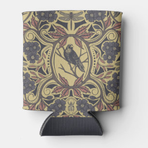 Porta-lata Mauve, Tan & Cinza Crow & Dragonfly Floral