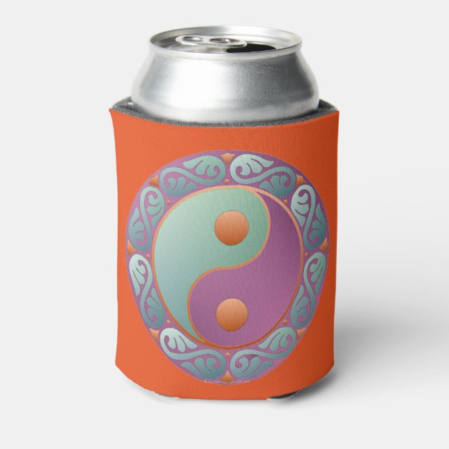 Porta-lata Medalhão Yin Yang Violeta Turquesa (Can Back)