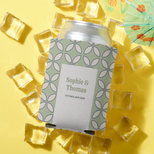 Porta-lata Meio século Mod Retro Wedding Olive Green (Verão in situ)