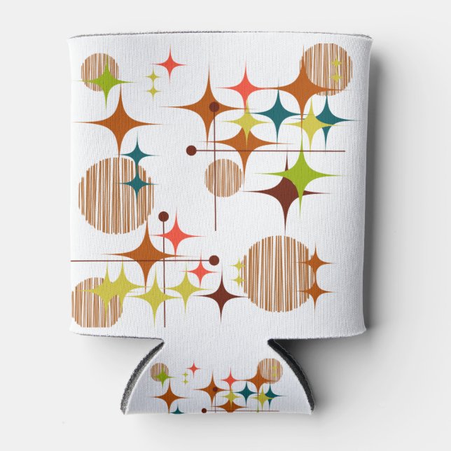 Porta-lata Meio século Moderno de Starbursts e Globos (Frente)