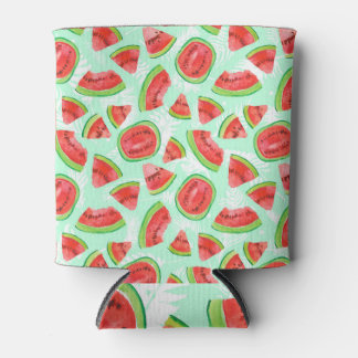 Porta-lata Melancia Artística: Padrão de Fruta de Aquarela.