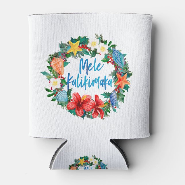 Porta-lata Mele Kalikimaka Hawaiian Christmas Wreath (Frente)