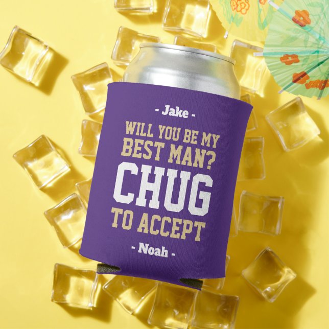 Porta-lata Melhor Chug de Proposta para Aceitar Roxo e Dourad (Verão in situ)
