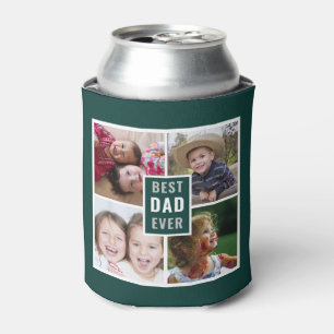Porta-lata Melhor Colagem de Fotografias de Pai Ever 4 Verde 