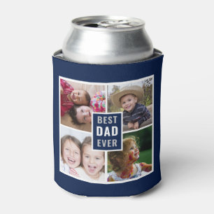 Porta-lata Melhor Colagem de Fotografias do Pai Ever 4 Azul P