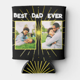 Porta-lata Melhor Colagem de Fotos da Família Preta e Dourada