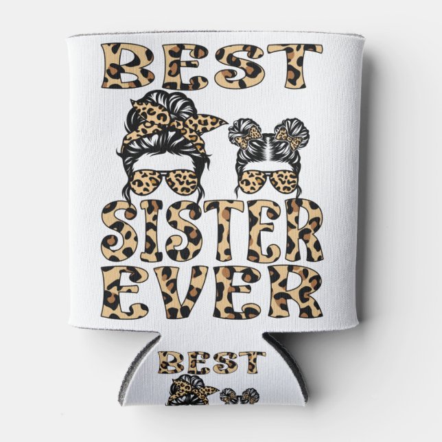 Porta-lata Melhor Irmã, Xadrez Leopardo (Frente)