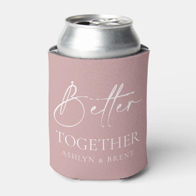 Porta-lata Melhor Junto Casamento Rosa Pode Resfriar/Koozie (Can Front)