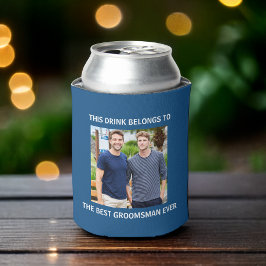 Porta-lata Melhor Padrinho de Sempre Foto Personalizada Cláss