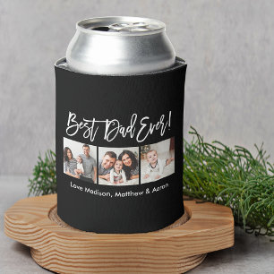 Porta-lata Melhor Pai de 3 Fotografias do Script de Pincel Mo