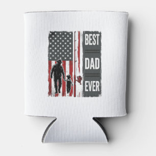 Porta-lata Melhor Pai do Mundo Bandeira de Pesca Design Vetor