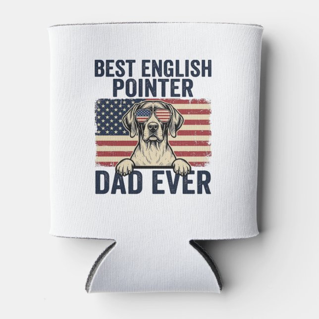 Porta-lata Melhor Pai Pointer Inglês Patriota de Sempre (Frente)