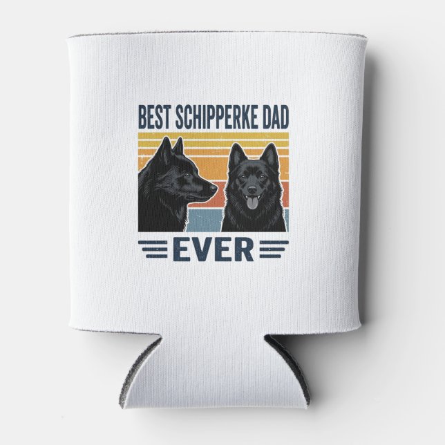 Porta-lata Melhor Pai Schipperke de Todos os Tempos Design Ve (Frente)