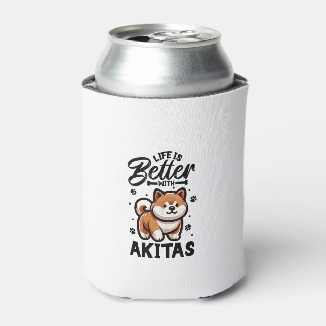 Porta-lata Melhor vida com Akita (Can Front)