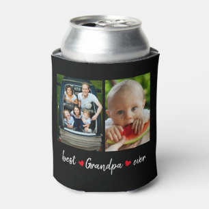 Porta-lata Melhor Vovô Negra De Foto Personalizada