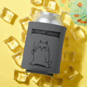 Porta-lata Meme de Gato Engraçado Eu Preciso de Lanches