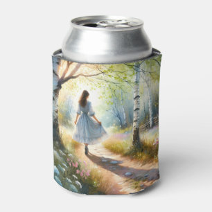 Porta-lata Menina Caprichosa Dançando pela Floresta de Bétula