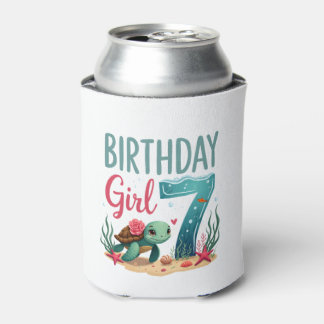 Porta-lata Meninas de Aniversário 7ª Tartaruga Marinha Aquári