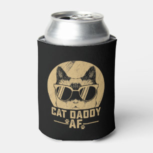 Porta-lata Mens Cat Pai AF Vintage Cabeça de Gato Funerária