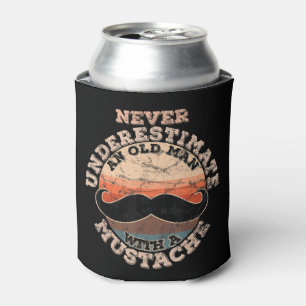 Porta-lata Mens nunca subestimam um velho com um Mustach