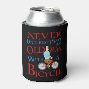 Porta-lata Mens Nunca Subestimam Um Velho Com Uma Bicicleta
