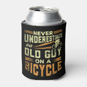 Porta-lata Mens nunca subestimam uma Cara antiga em uma moto