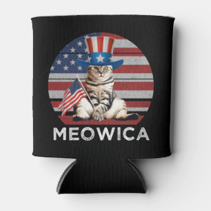 Porta-lata Meowica 4º De Julho Gato Americano Patriótico