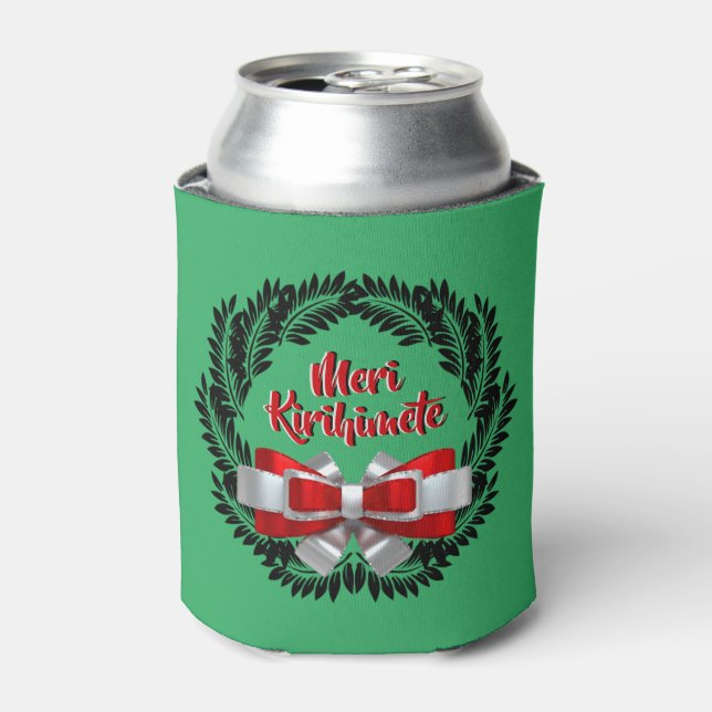 Porta-lata Meri Kirihimete Maori para Feliz Natal (Can Front)