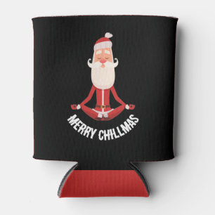 Porta-lata Merry Chillmas Zen Meditando Papai Noel Festa Lata