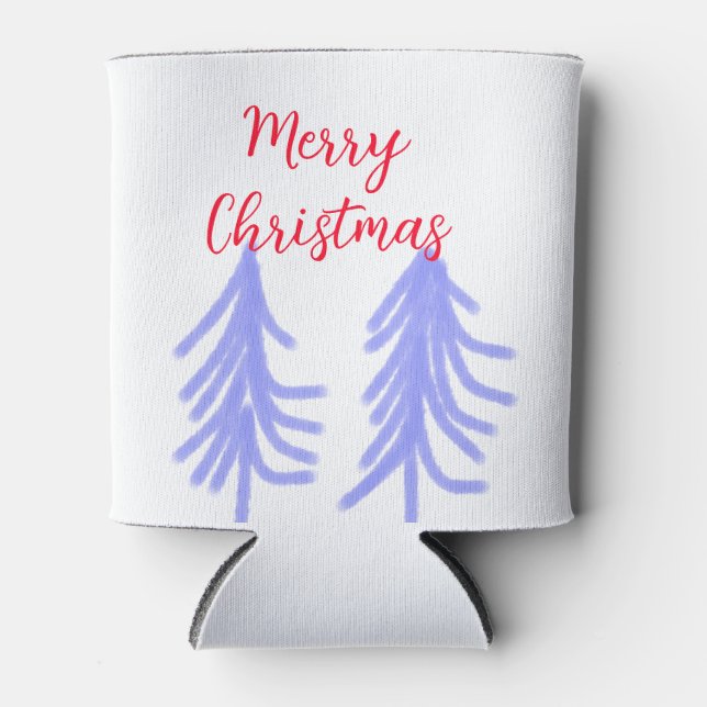 Porta-lata Merry Natal - Pinheiros de pinheiros roxos (Frente)