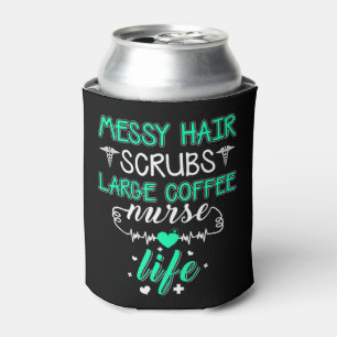 PORTA-LATA MESSY HAIR SCRUBS GRANDE ENFERMEIRO DE CAFÉ VIDA