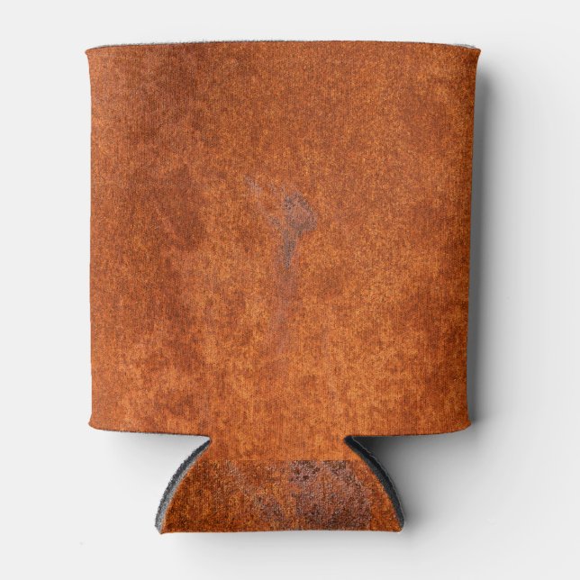 Porta-lata Metais maleados: textura vermelha alaranjada. (Frente)