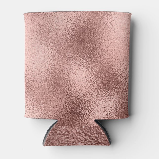 Porta-lata Metálico rosa Dourado: Vintage Shine. (Frente)