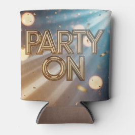 Porta-lata Metallic Party On Blue Confetti 