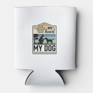 Porta-lata Meu Coração Meu Cachorro Desenho Antigo Amante de