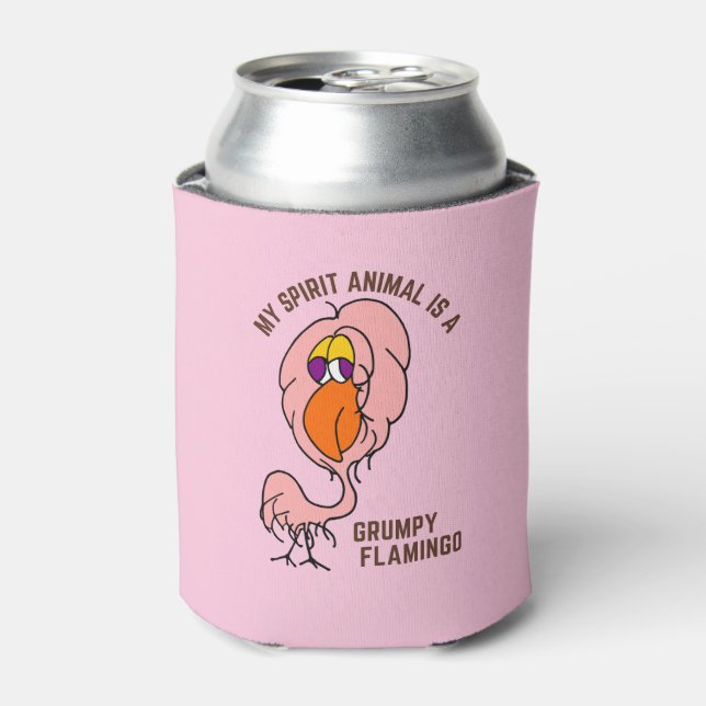 Porta-lata Meu Espírito Animal Grumpy Flamingo Engraçado (Can Front)