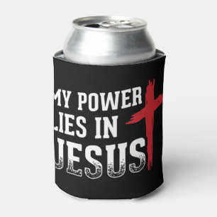 Porta-lata Meu Poder Está Em Jesus Cruzando Deus A Camisa Cri