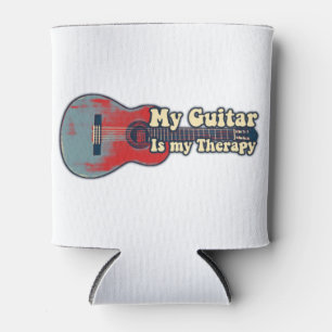 Porta-lata Meu violão é a minha terapia. vintage vermelho e a