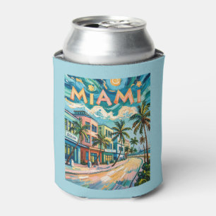 Porta-lata Miami Ocean Drive Flórida Praia Van Gogh Colorido