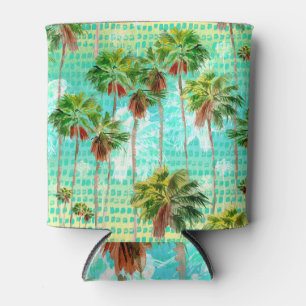 Porta-lata Miami Palms: Aquarela tropical sem costura